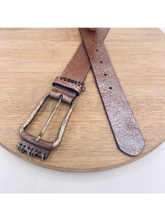 Fabio Corti Belt Womens L Lavender Full Grain Distressed Leather Boho Italy main image 5